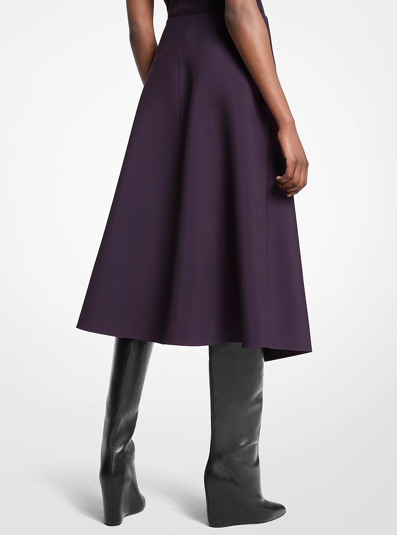 Wool Broadcloth Wrap Skirt in AUBERGINE | Michael Kors