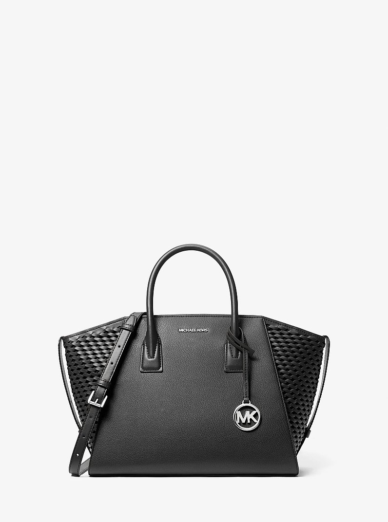 BACKS♡A/Wセット Michael Kors Jet Set Medium Black Saffiano Leather Crossbody Bag