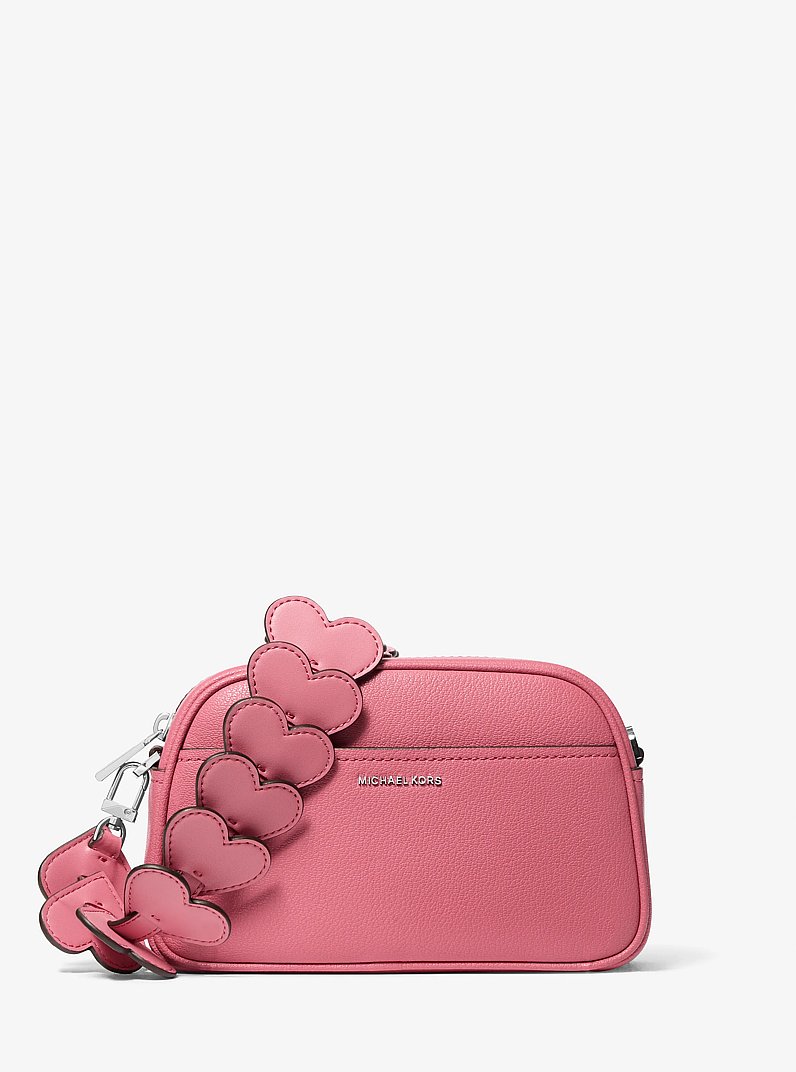 Kameratasche Jet Set Small aus Leder mit Herzverzierung am Riemen in PALISANDER | Michael Kors