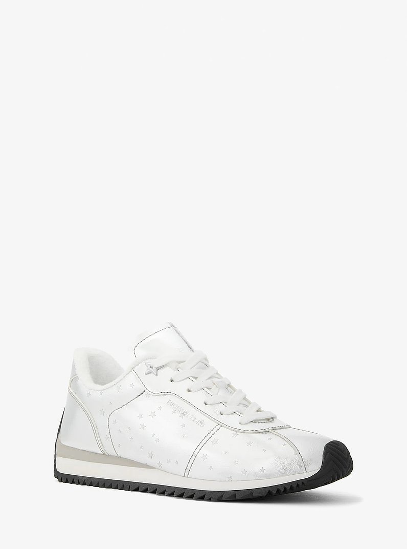Rhodes Metallic Trainer in SILVER | Michael Kors