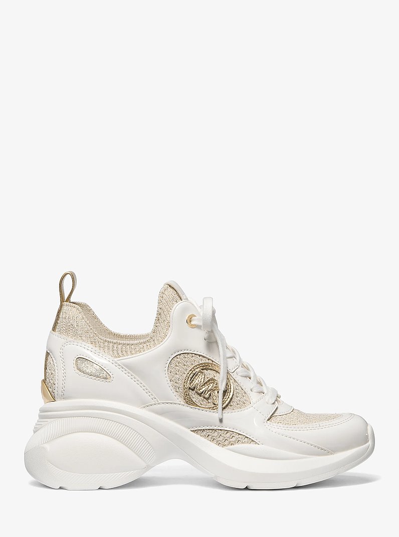 Zuma Metallic and Mesh Trainer in PALE GOLD | Michael Kors