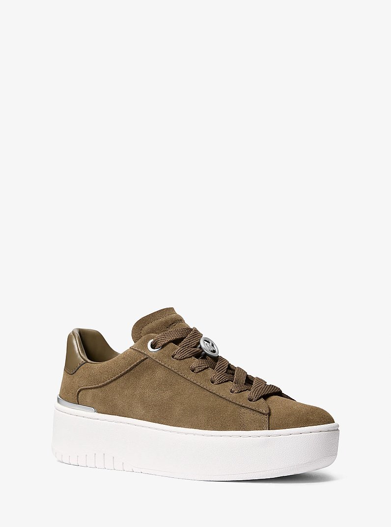 Dottie Suede Platform Sneaker in LODEN | Michael Kors