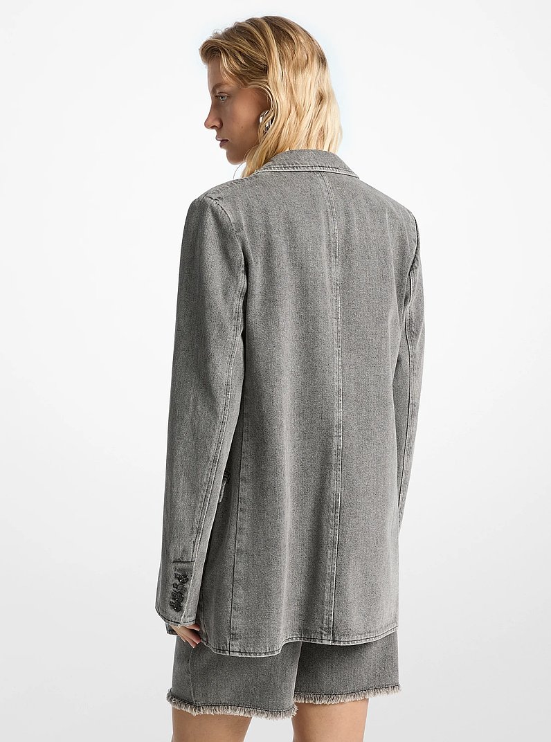 Boyfriend Denim Blazer in CONCRETE WASH | Michael Kors