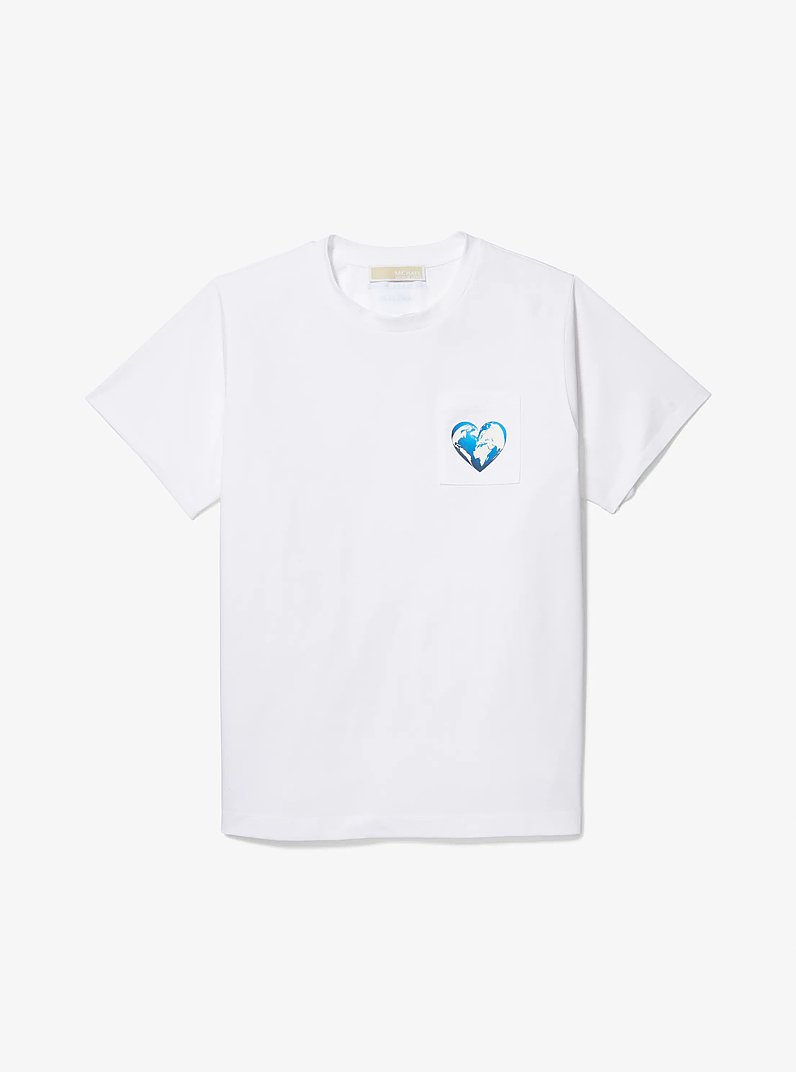 Watch Hunger Stop Organic Cotton Unisex T-Shirt in WHITE | Michael Kors