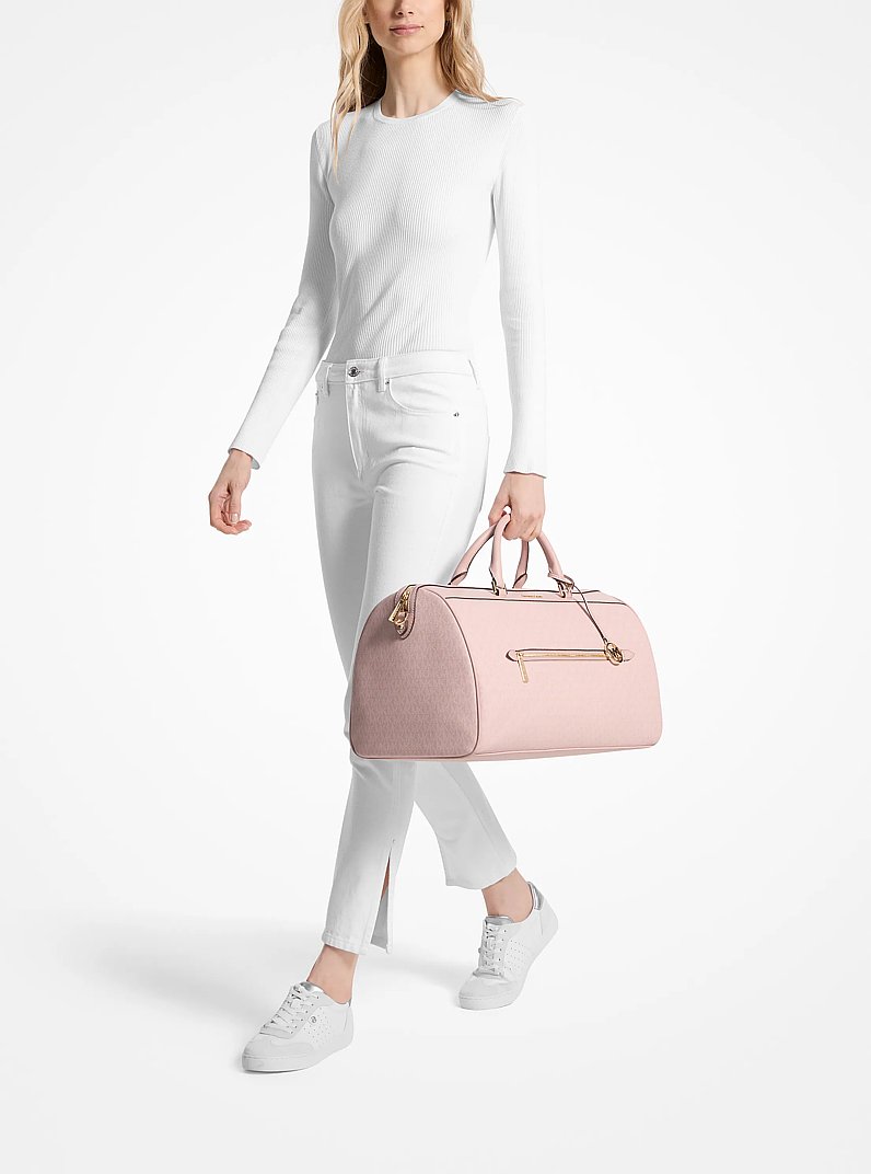 Jet Set Travel Extra-Large Signature Logo Duffel Bag in LT POWDER BLUSH | Michael Kors