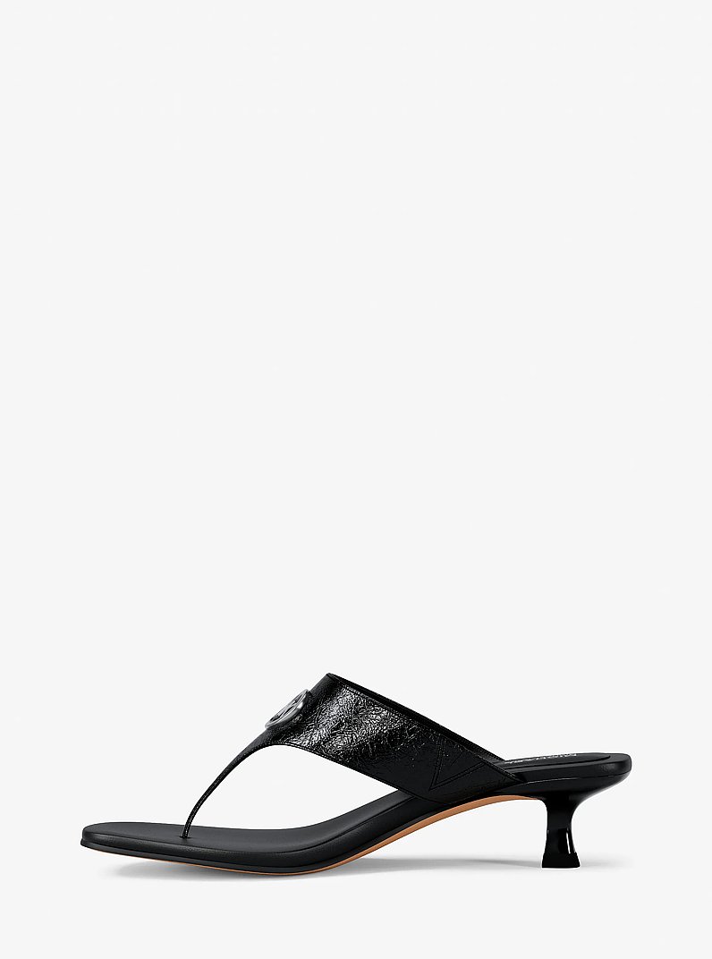 Anneka Patent Thong Sandal in BLACK | Michael Kors