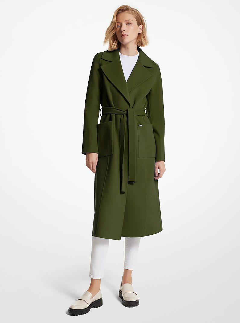 Wool Blend Trench Coat in JADE | Michael Kors