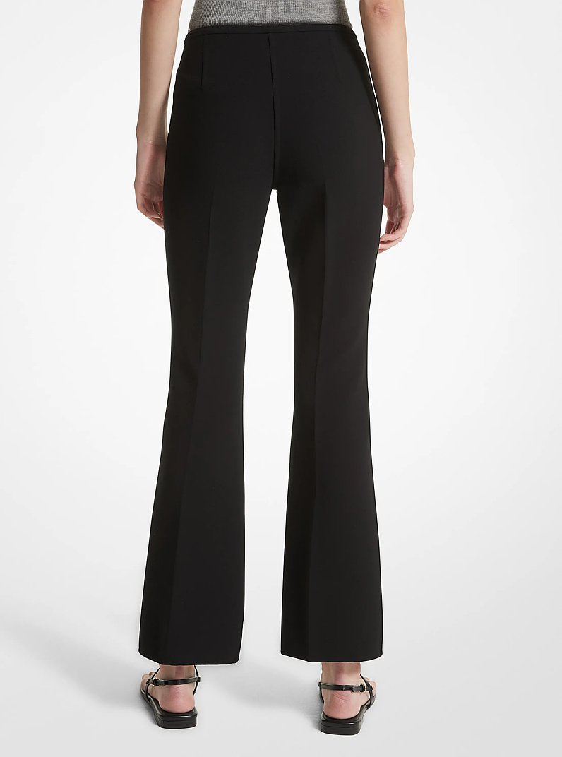 Double Face Stretch Wool Cropped Pants in BLACK | Michael Kors