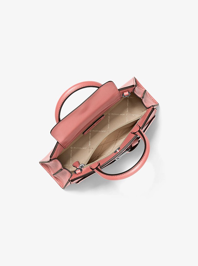 Greta Small Leather Satchel in SUNSET ROSE | Michael Kors