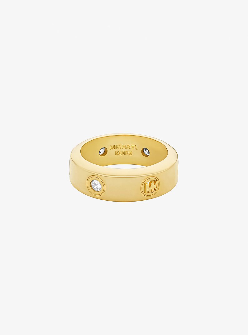 Pav&eacute; Logo Ring in GOLD | Michael Kors