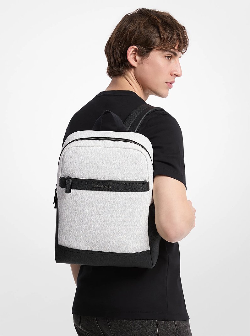 Cooper Medium Signature Logo Backpack in BRIGHT WHT | Michael Kors