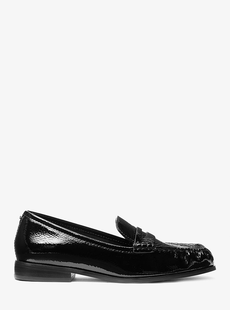 Fl&acirc;neur Carlson en cuir verni craquel&eacute; in NOIR | Michael Kors