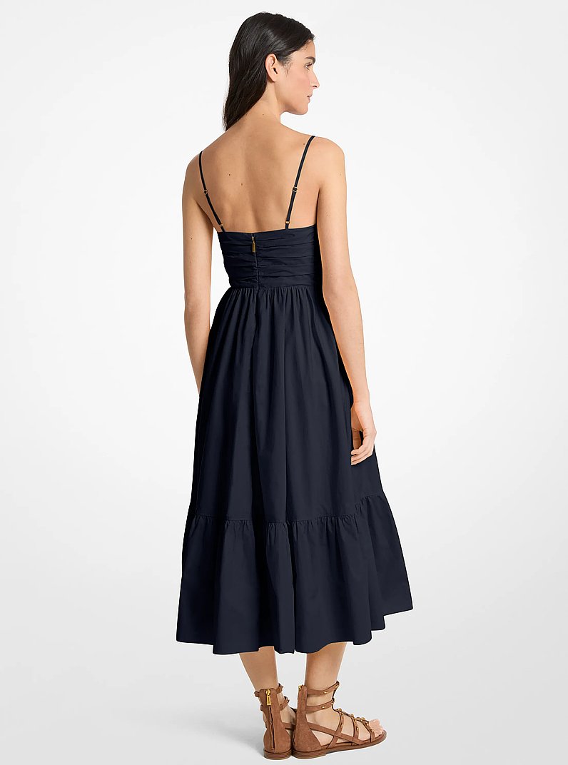 Cotton Poplin Midi Dress in MIDNIGHTBLUE | Michael Kors
