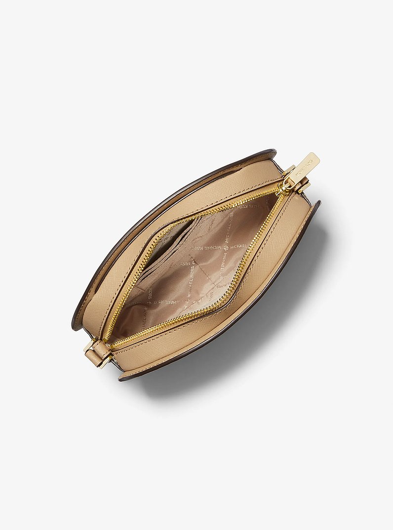 Jet Set Travel Medium Saffiano Leather Crossbody Bag in CAMEL | Michael Kors