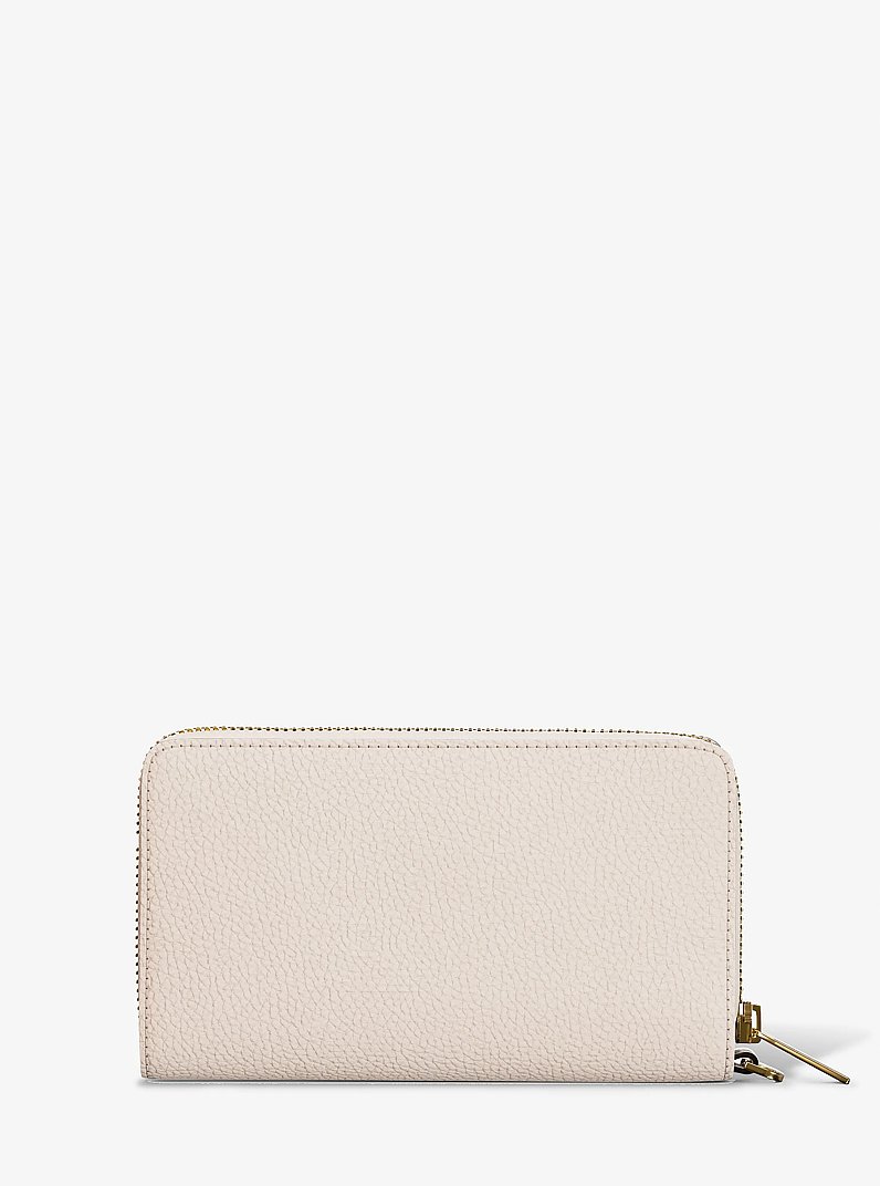 Large Pebbled Leather Smartphone Wristlet in LT CREAM | Michael Kors