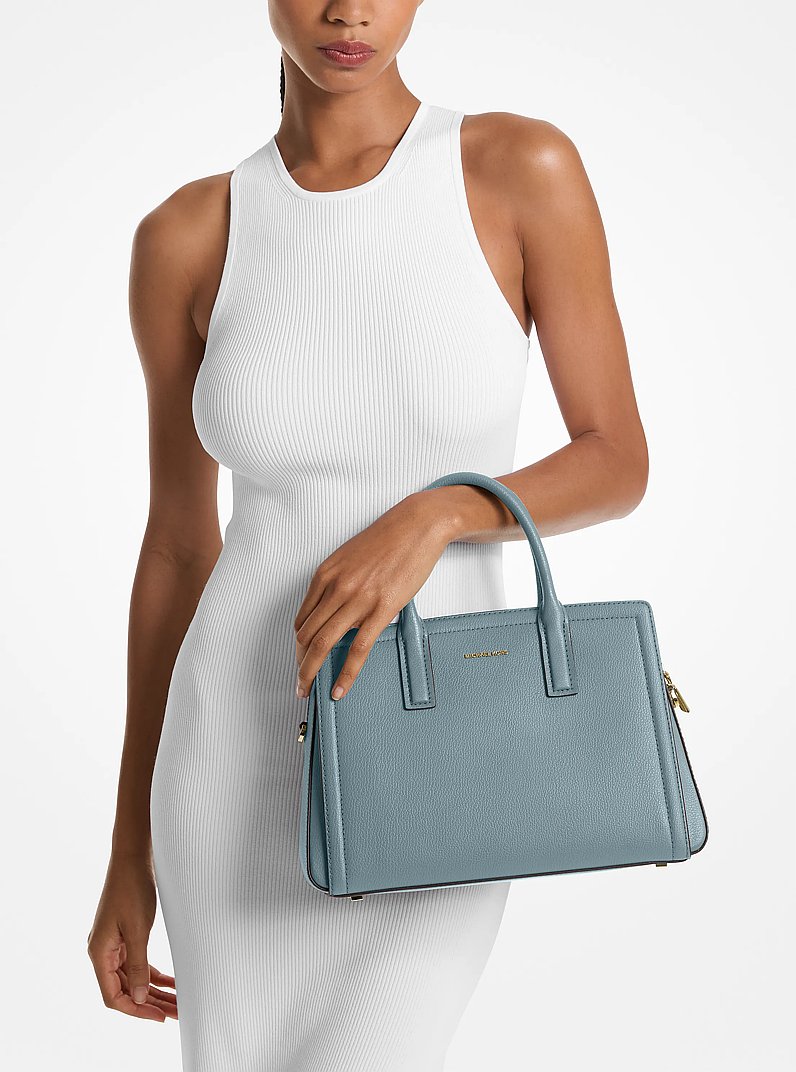 Laila Medium Leather Satchel in CHAMBRAY | Michael Kors