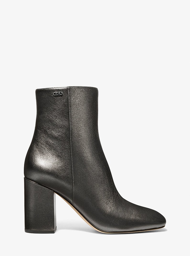 Stiefelette Perla Flex aus Leder in Metallic-Optik in ANTHRAZIT | Michael Kors