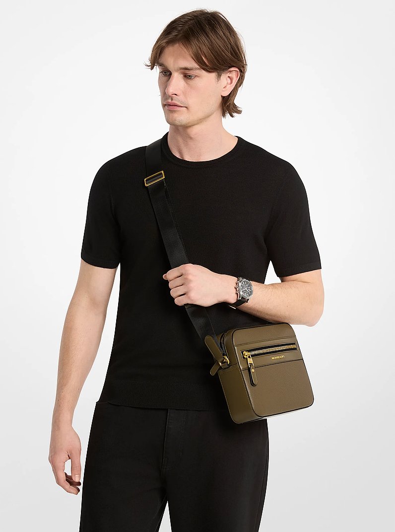 Jet Set Pebbled Leather Crossbody Bag in LODEN | Michael Kors