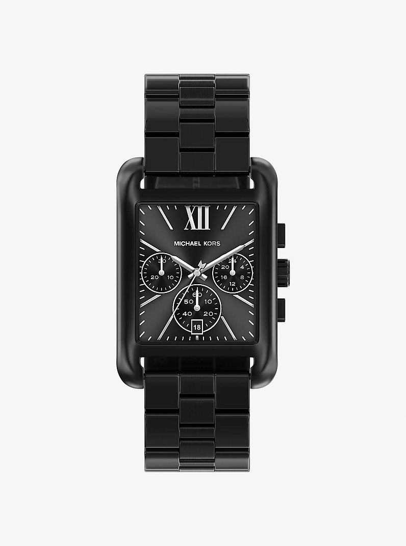 Oversized Monroe Black-Tone Watch in BLACK | Michael Kors