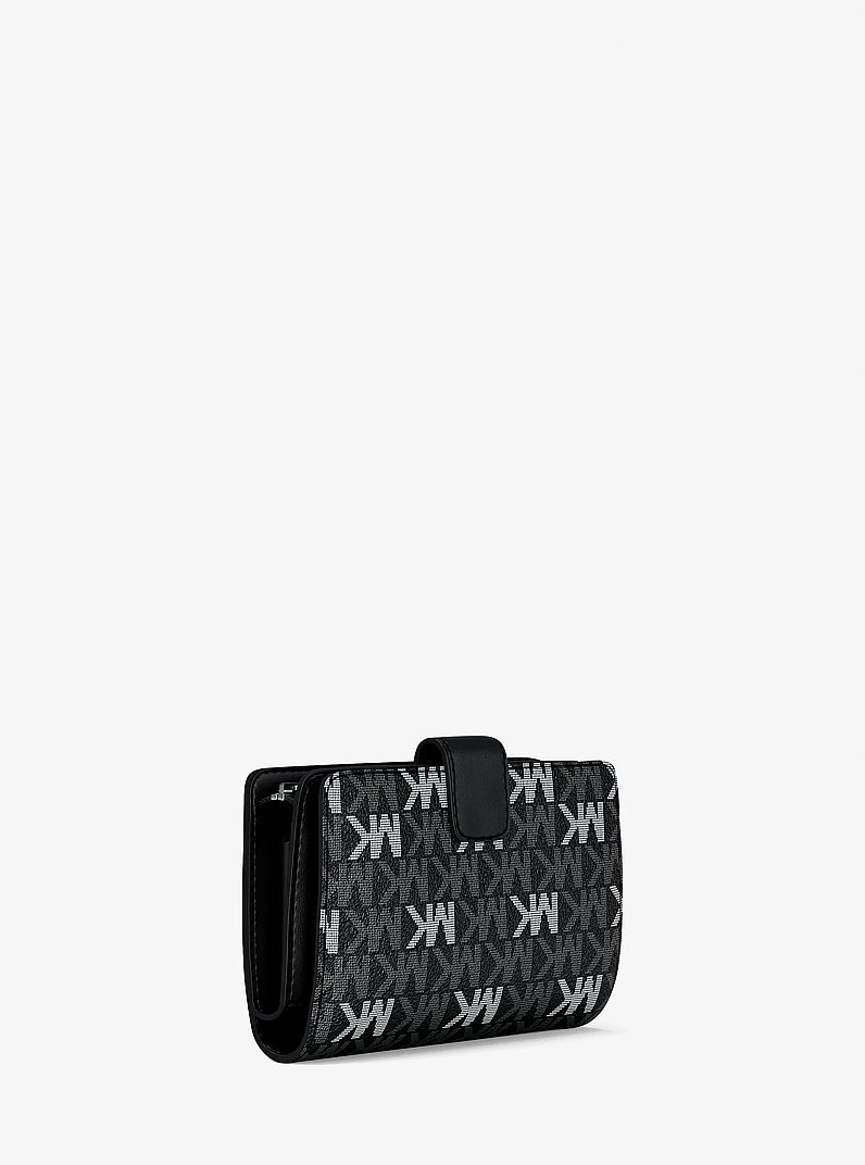 Jet Set Travel Medium Signature Logo Billfold Wallet in NOIR | Michael Kors