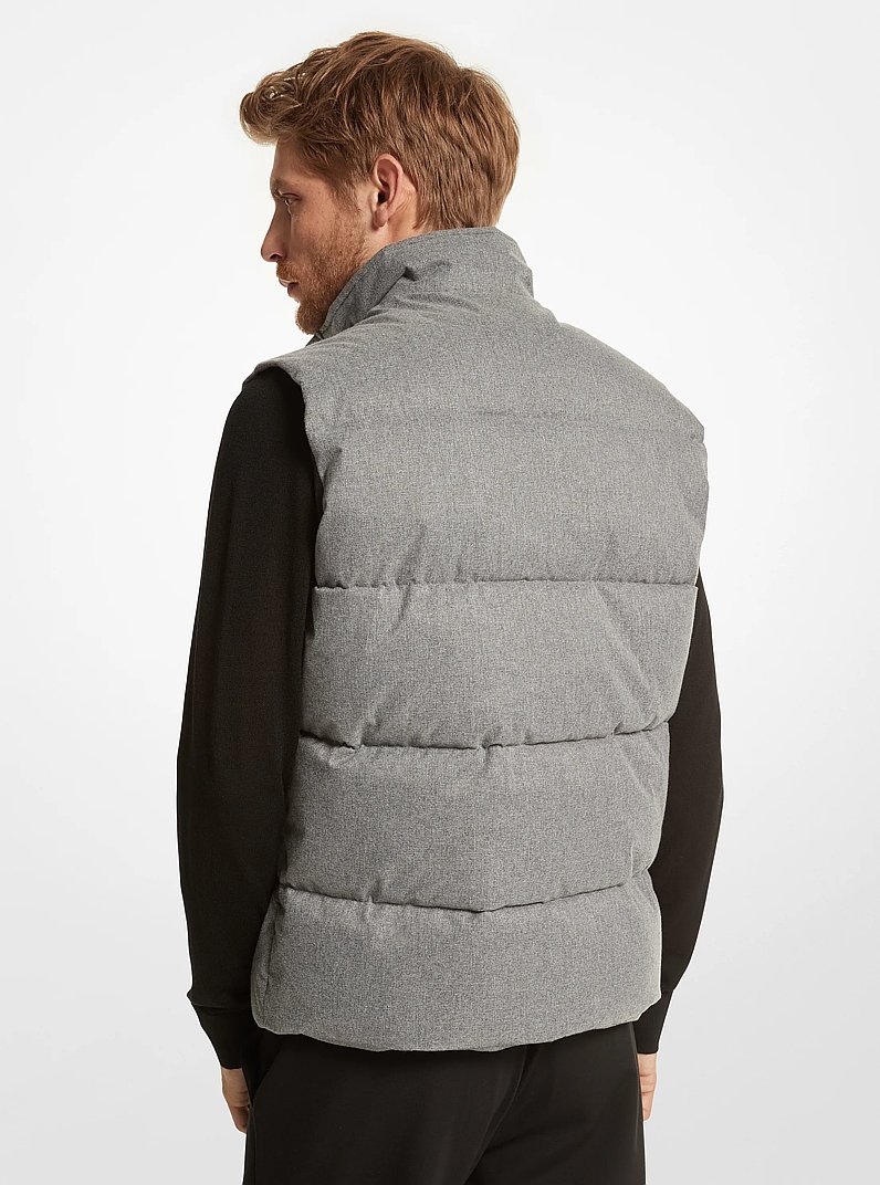 Hanworth Brushed Twill Quilted Vest in STONE | Michael Kors