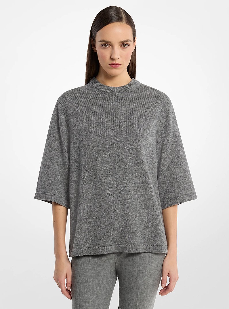 Cashmere T-Shirt in BANKER GREY | Michael Kors
