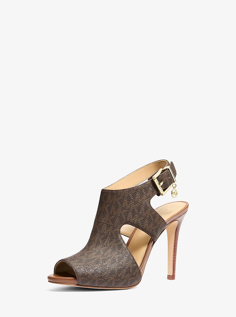 Sandalo Harper con stampa logo in MARRONE | Michael Kors