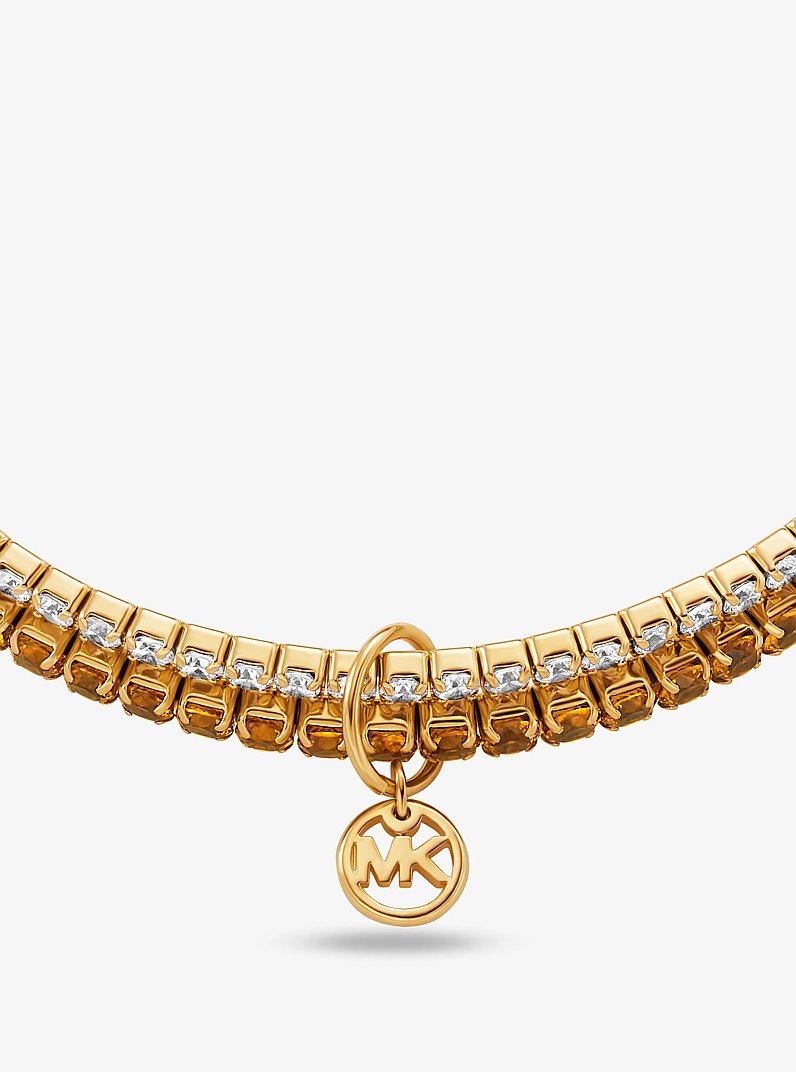Precious Metal-Plated Brass Double Wrap Tennis Bracelet in GOLD | Michael Kors