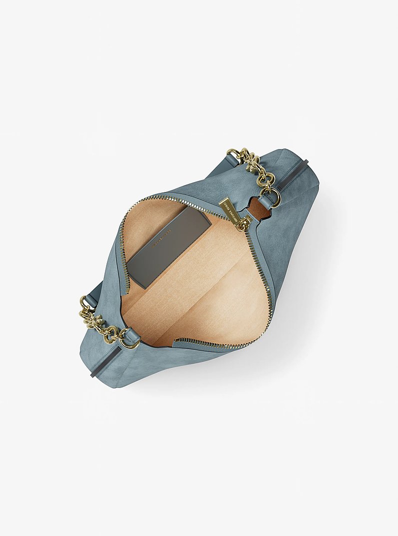 Pochette Nolita media in nabuk con catena in CHAMBRAY | Michael Kors