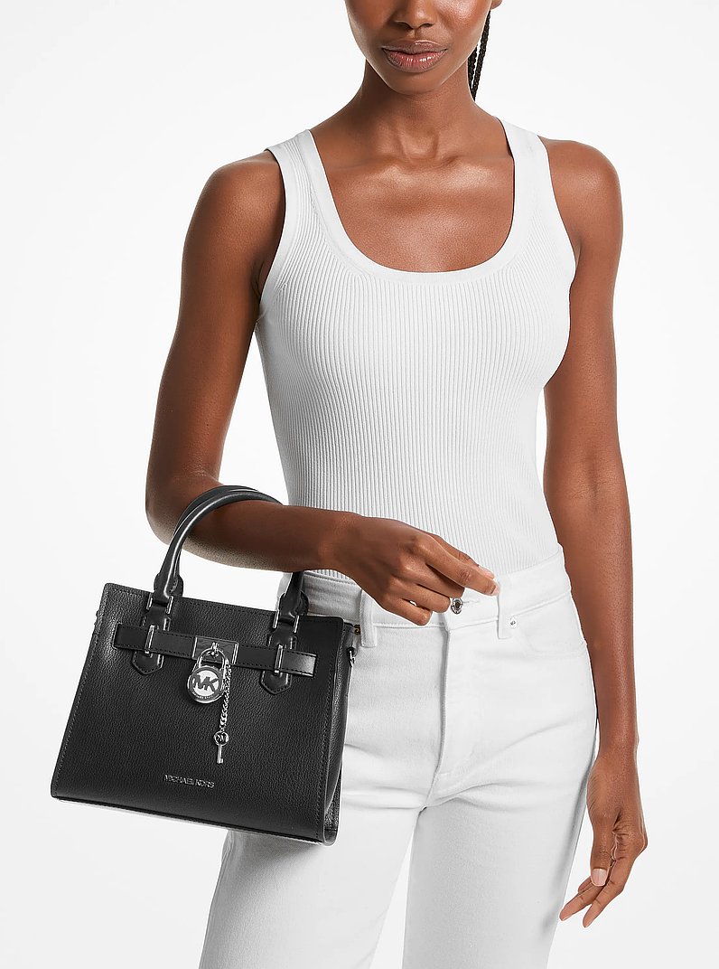 Landon Small Leather Satchel in BLACK | Michael Kors