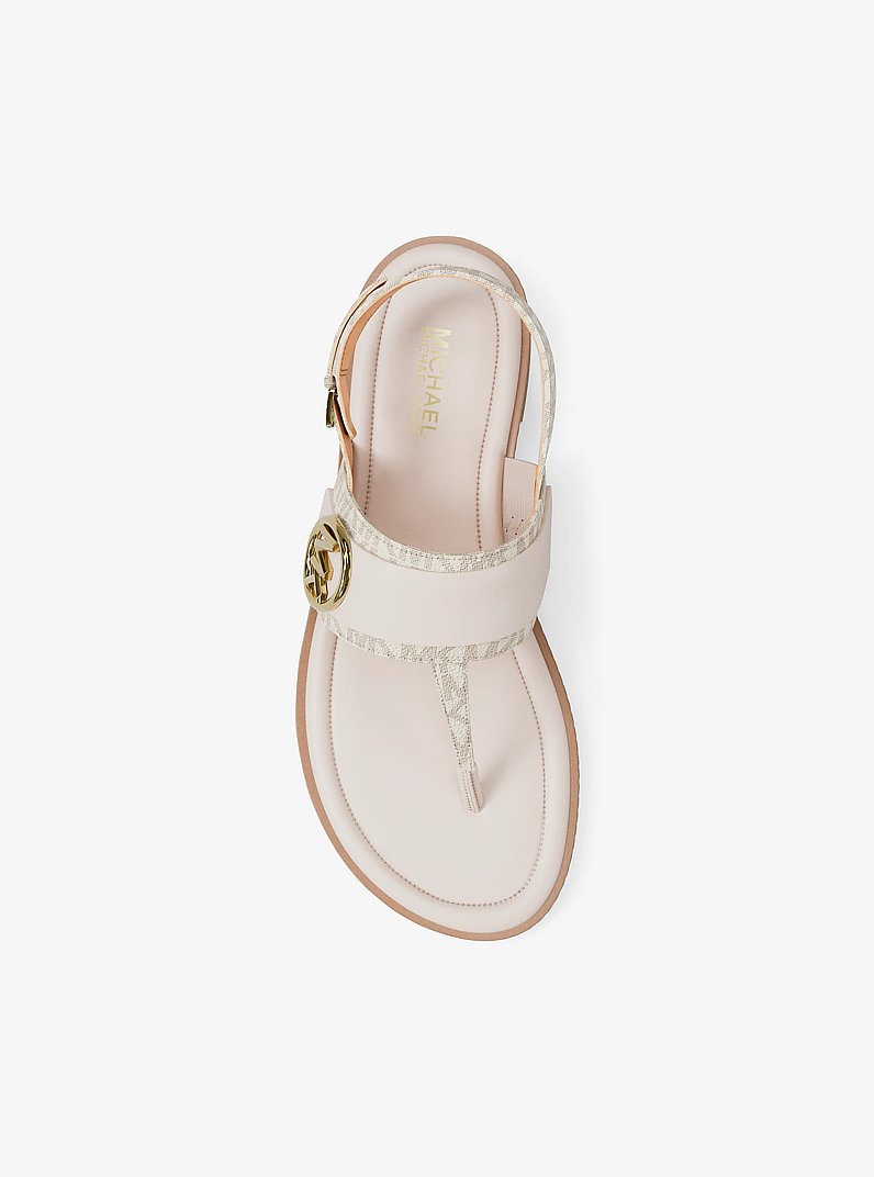 Carmen Signature Logo Sandal in VANILLA | Michael Kors