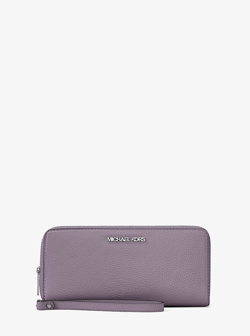 Cartera Continental grande de piel granulada in LILA | Michael Kors