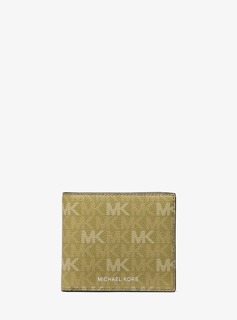 Cooper Printed Signature Logo Billfold Wallet in OREGANO | Michael Kors