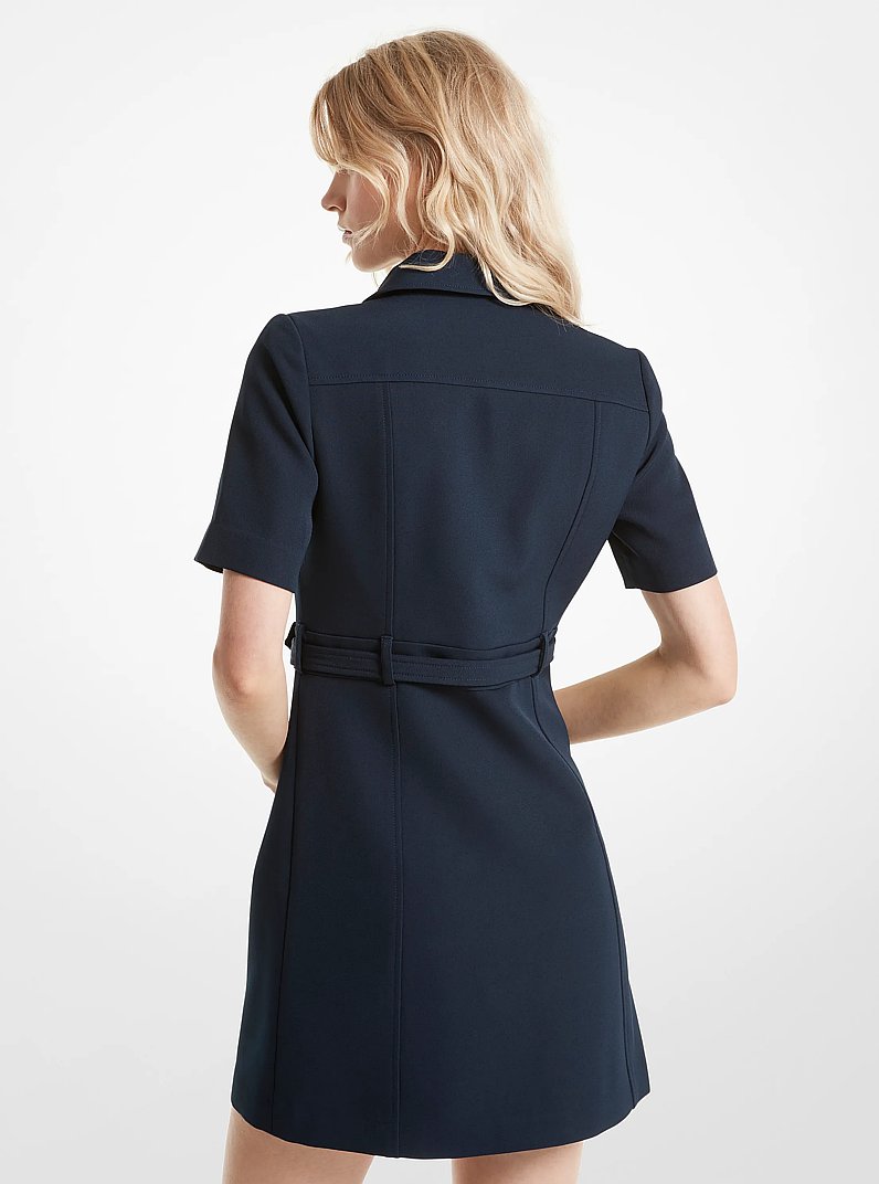 Stretch Crepe Belted Utility Dress in MIDNIGHTBLUE | Michael Kors