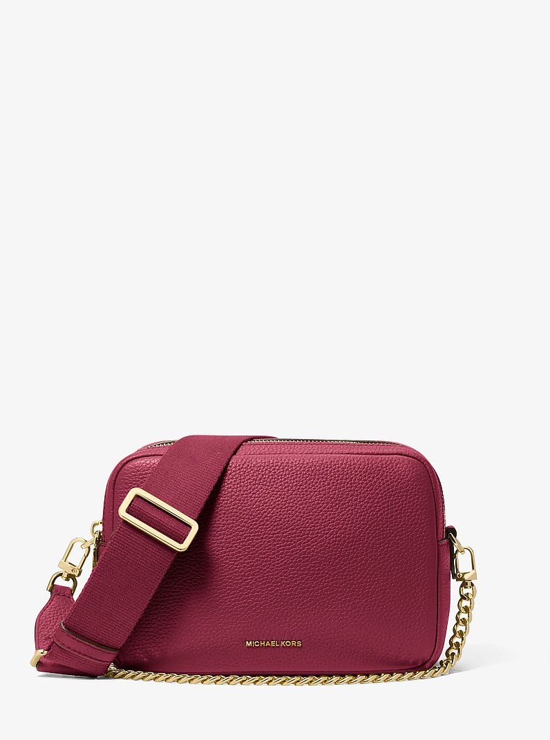 Bryant Medium Pebbled Leather Camera Crossbody Bag in MULBERRY | Michael Kors
