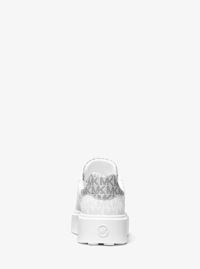 Romey Metallic Two-Tone Signature Logo Platform Sneaker in BRIGHT WHT | Michael Kors