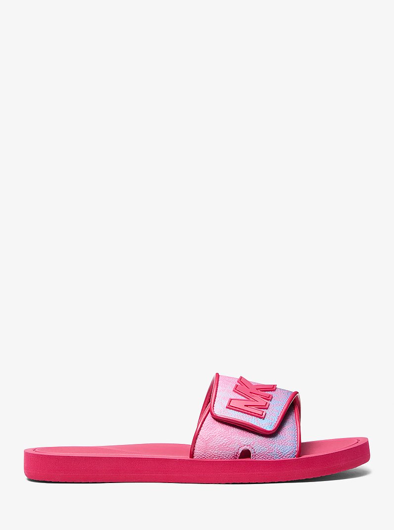 Palmer Ombr&eacute; Signature Logo Slide Sandal in DARK RASPBERRY MULTI | Michael Kors