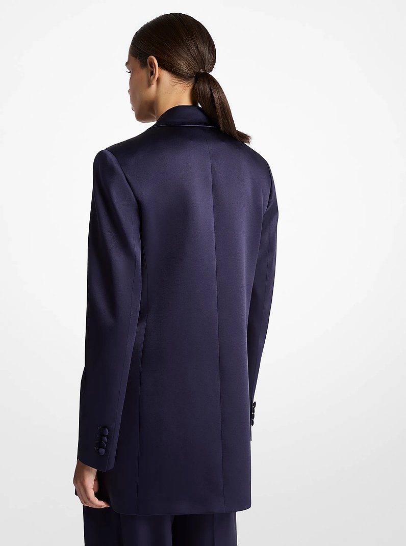Double Satin Charmeuse Boyfriend Blazer in MARITIME | Michael Kors
