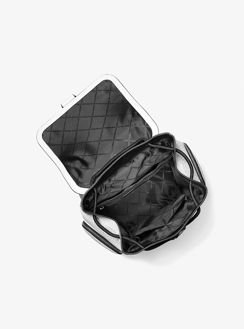 Hudson Signature Logo and Leather Cargo Backpack in BRIGHT WHT | Michael Kors