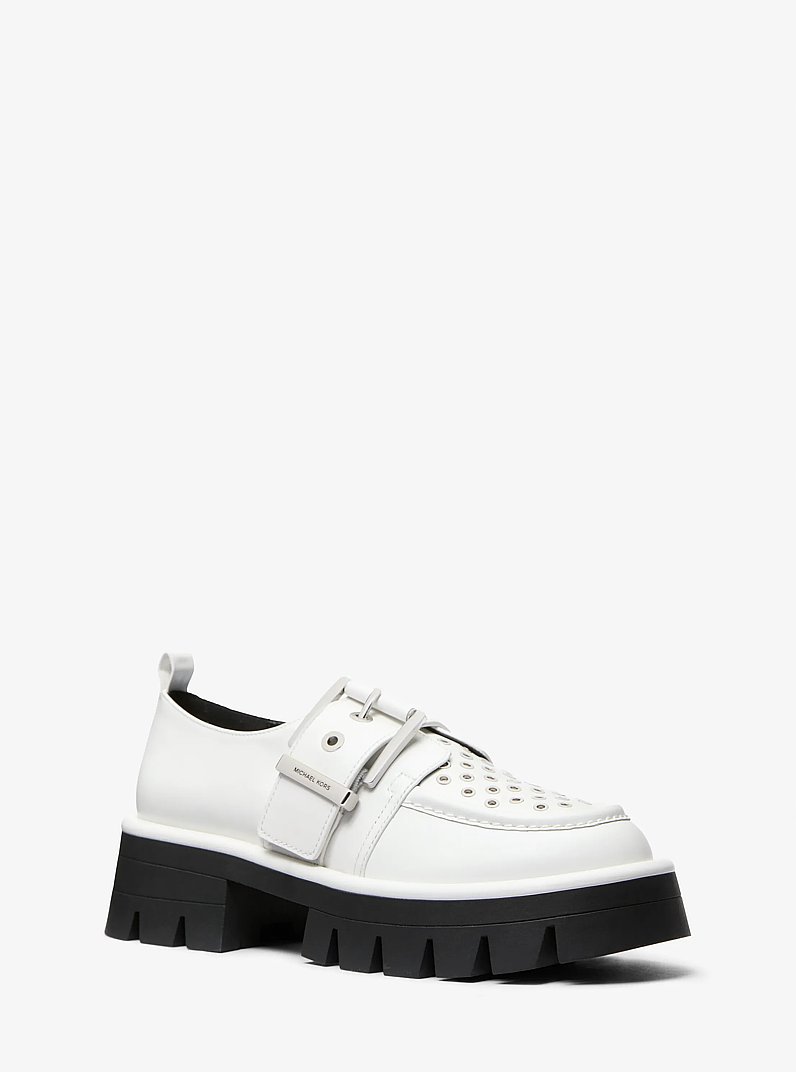 Colby Grommeted Leather Loafer in OPTIC WHITE | Michael Kors