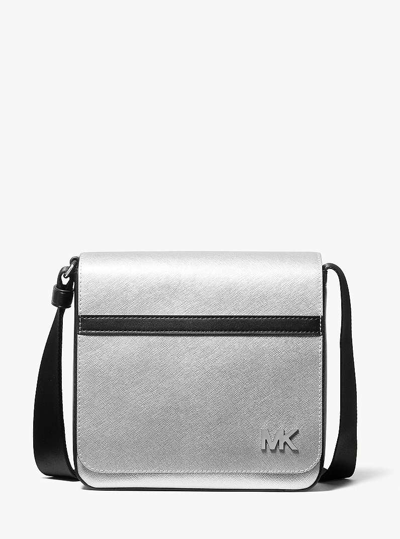 Cooper Metallic Crossbody Bag in SILVER | Michael Kors