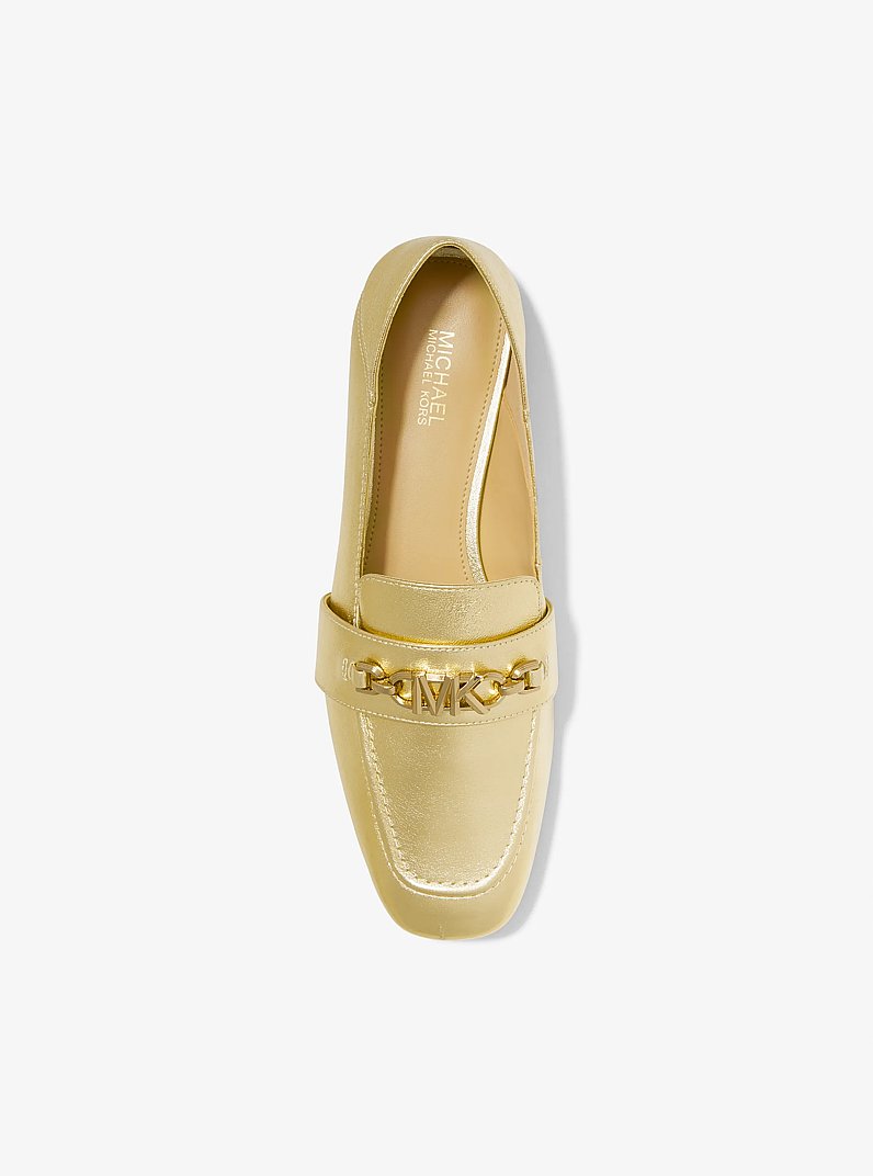 Tiffanie Metallic Leather Loafer in PALE GOLD | Michael Kors