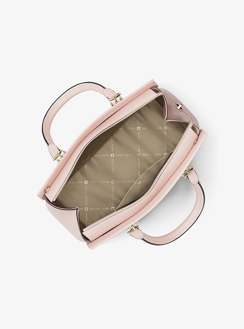 Bolso satchel Marilyn mediano en piel Saffiano in ROS&Aacute;CEO POLVORIENTO | Michael Kors