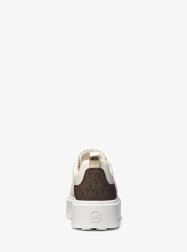 Romey Mixed Media Slip-On Platform Sneaker in CREAM MULTI | Michael Kors