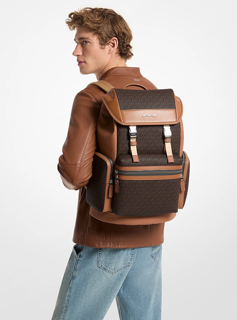 Jet Set Signature Logo Backpack in BROWN/LUGGAGE | Michael Kors