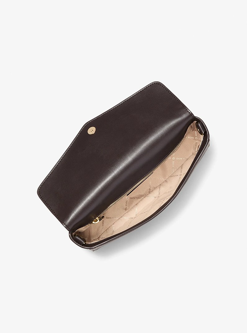 Kacey Medium Burnished Shoulder Bag in CHOCOLATE | Michael Kors