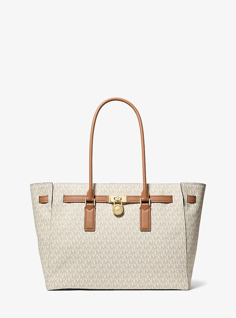 Borsa tote Hamilton Moderne grande con stampa logo in VANIGLIA/GHIANDA | Michael Kors