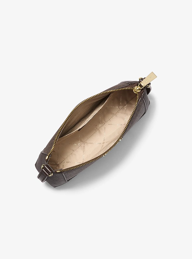 Borsa a tracolla Sallie media con stampa logo in CIOCCOLATO | Michael Kors