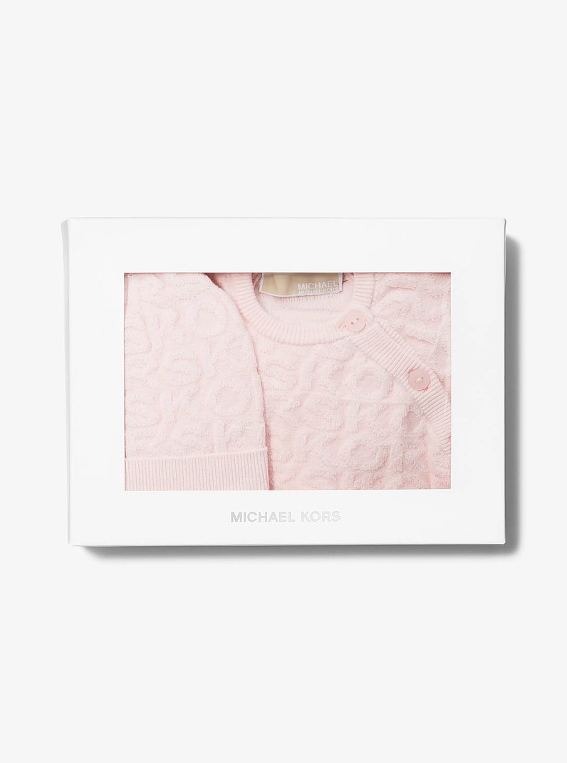 3-Piece KORS Cotton Terry Blend Baby Pajama Set in PALE PINK | Michael Kors