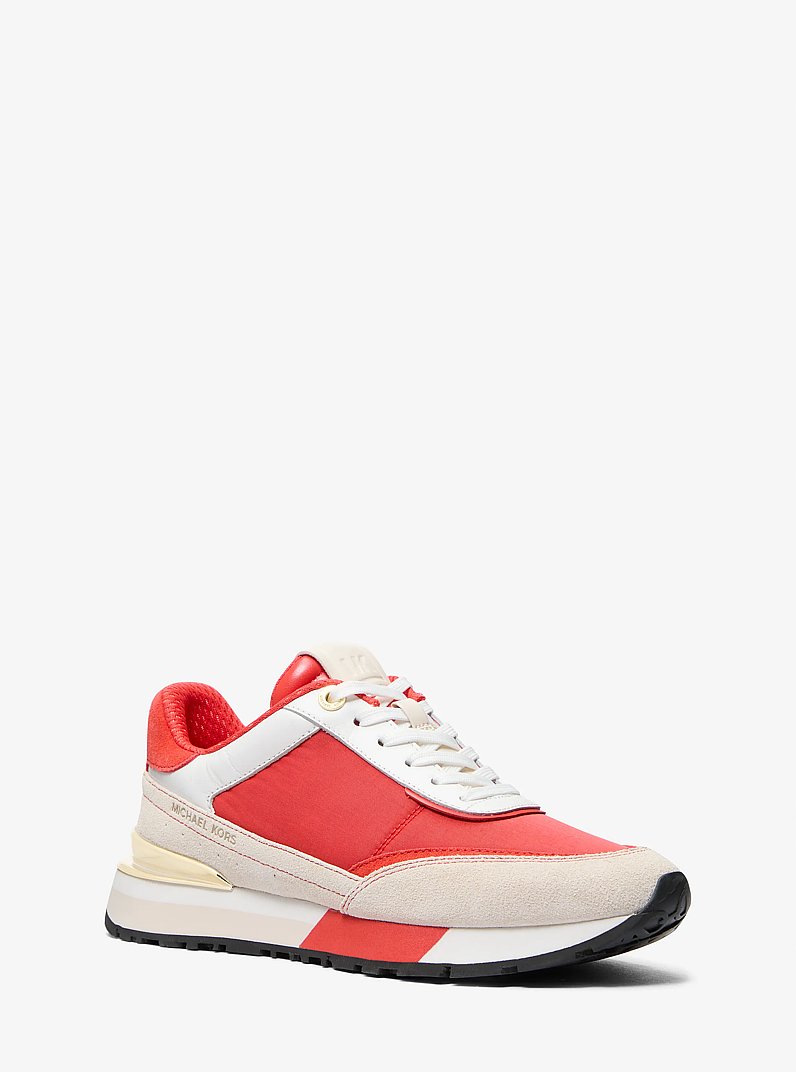 Nova Leather and Nylon Trainer in BURNT SIENNA | Michael Kors
